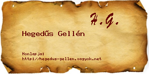 Hegedűs Gellén névjegykártya